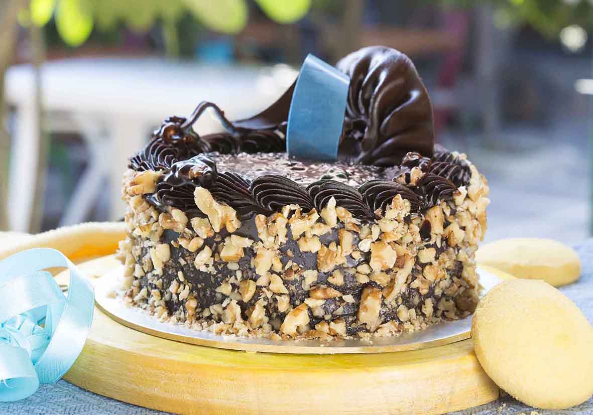 Chocolate Walnut Photo Cake